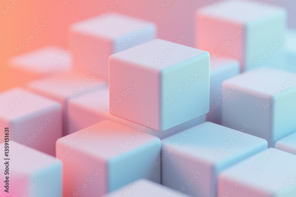 Geometric blocks in pastel shades Geometric blocks in pastel shades