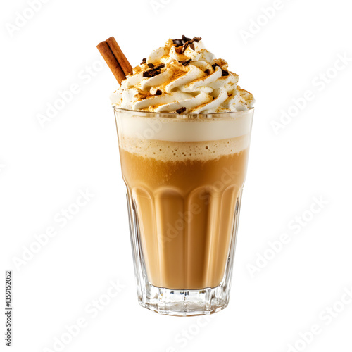 Pumpkin Spiced Latte Cocktail Isolated on Transparent Background