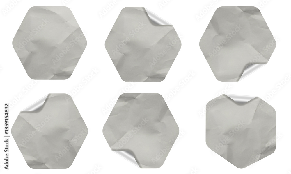 Obraz premium High-Quality Blank Sticker Texture Set for Templates
