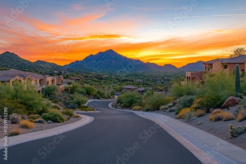 Sunset Views of a Desert Mountain Community with Exquisite Homes and Scenic Roadways