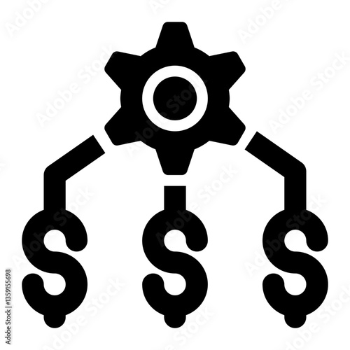 Passive Income, Automated Income, Generate Income Glyph Solid Icon
