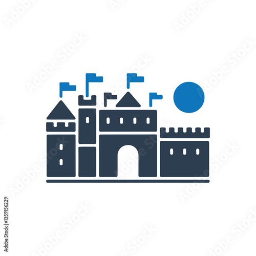 Fortress with Flags Icon
