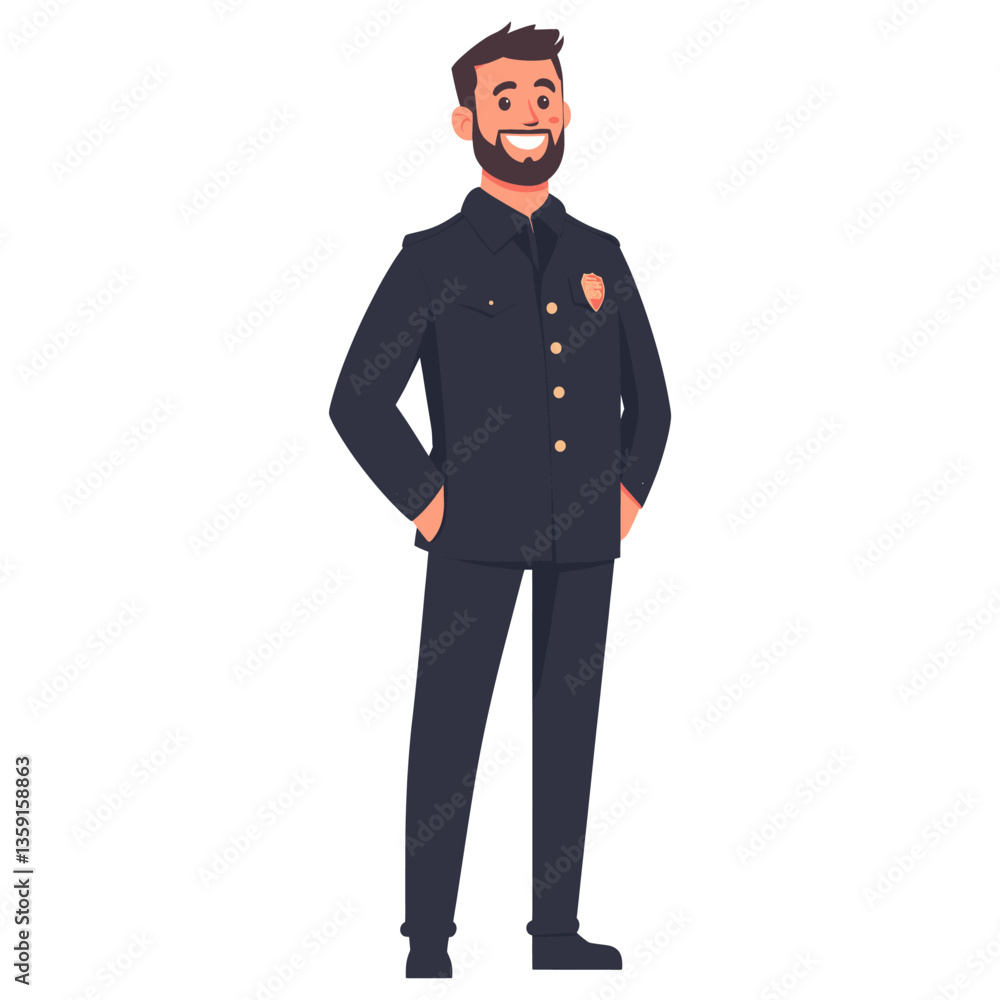 Police man illustration cartoon smiling vector Police man illustration cartoon smiling vector