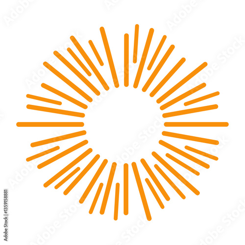 Vector icon of a sun orange illustration geometric vector