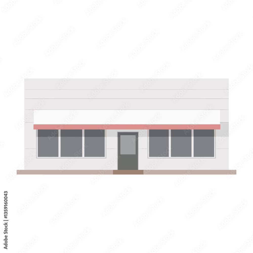Gorcery store facade illustration minimal door vector Gorcery store facade illustration minimal door vector