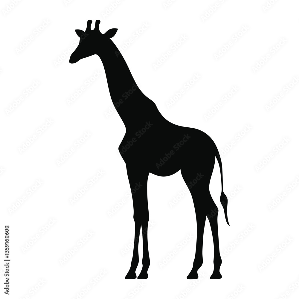 Fototapeta premium Giraffe silhouette illustration wildlife animal vector