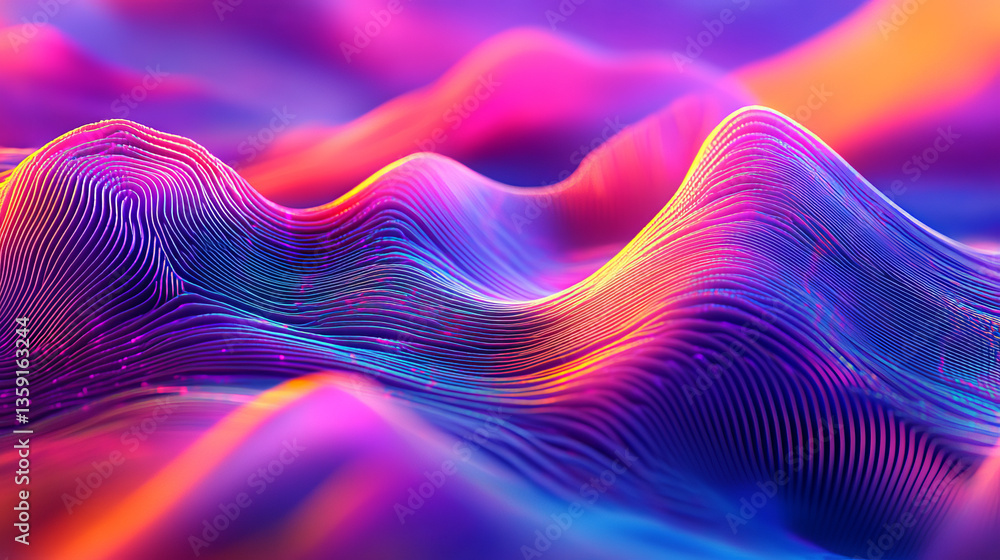 Big Data Cyber Strings. 3D illustration of wavy lines in information code field. Data flow cyber concept. Coding and technology Big Data Cyber Strings. 3D illustration of wavy lines in information code field. Data flow cyber concept. Coding and technology