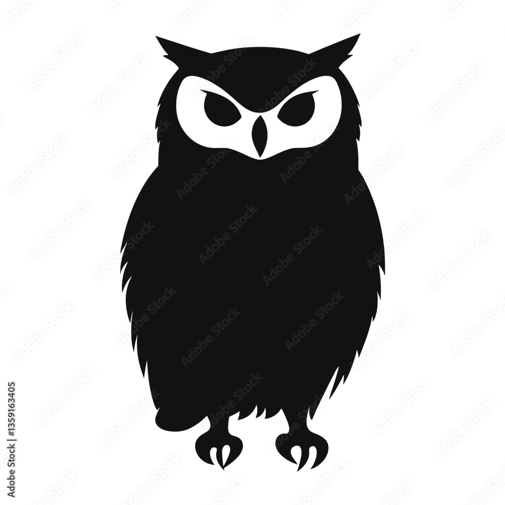 Fototapeta premium Owl silhouette illustration graphic black vector