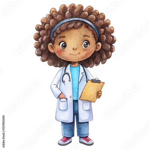 Black people Minimal Physiotherapist Vector , Watercolor 