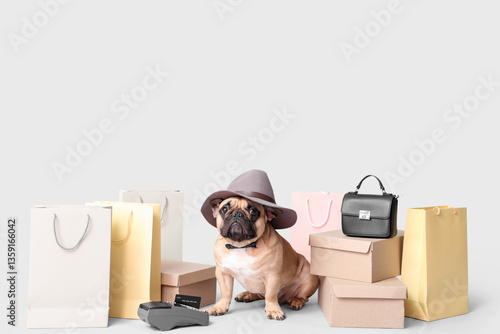 Cute French bulldog with ha...