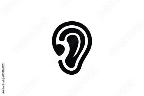 Ear icon on white background
