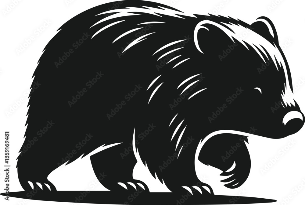 Fototapeta premium Wombat silhouette vector