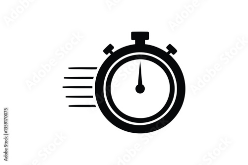 Fast time stop watch on white background