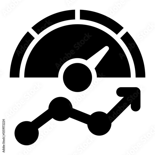 Benchmarking, Benchmark, KPI Glyph Solid Icon
