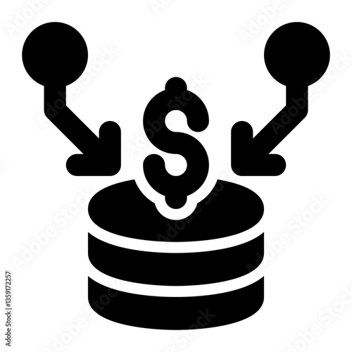 Revenue Stream, Income Stream, Income Glyph Solid Icon
