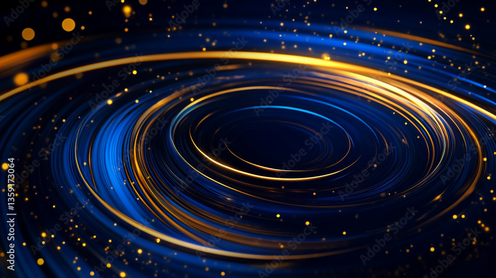 Obraz premium Digital light circle 3d dark background.