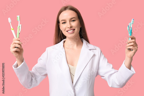 Young woman with plastic to...