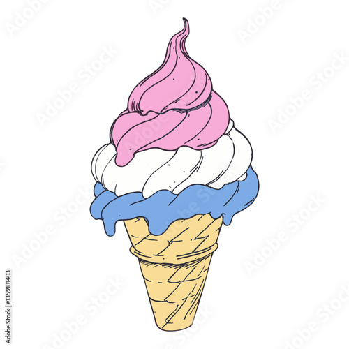 Ice cream illustration dessert white vector