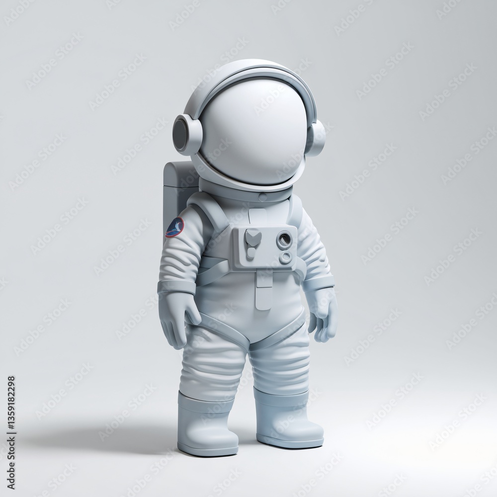 Fototapeta premium Astronaut in Uniform: A modern depiction of an astronaut dressed in a full spacesuit, capturing the essence of space exploration and the allure of the cosmos.