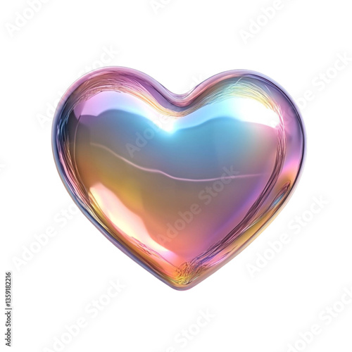Iridescent Heart Abstract Art Love Romance Shiny Pastel Rainbow