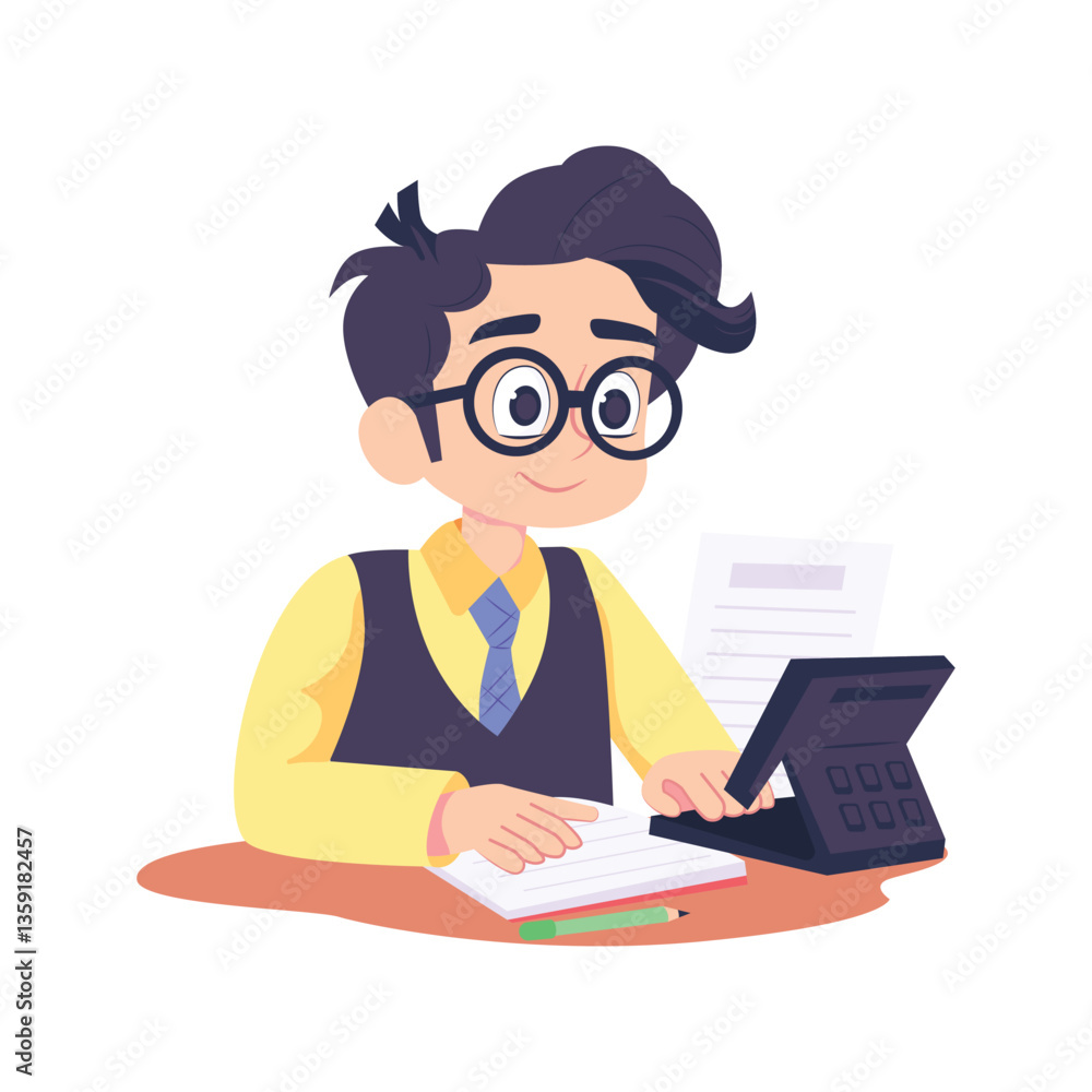 Calculating Vector Style illustration. Eps 10 File Calculating Vector Style illustration. Eps 10 File