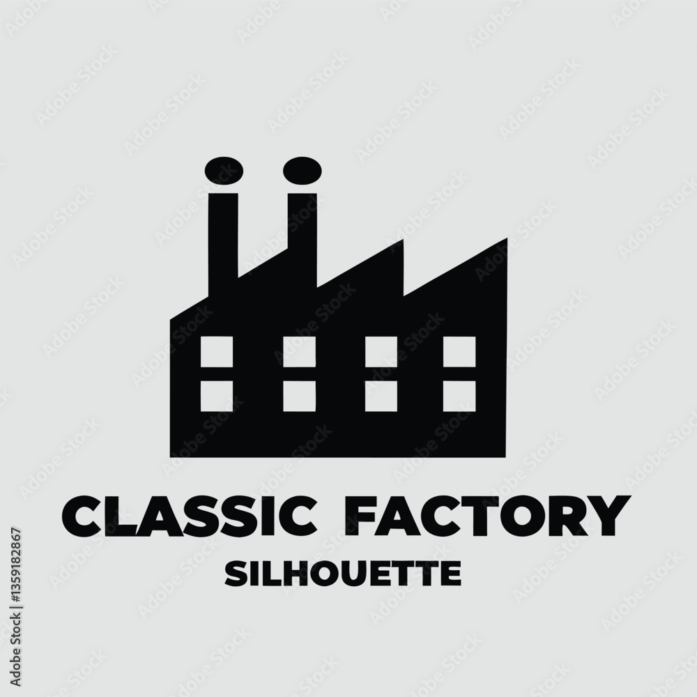 Factory and industrial building icons set in black silhouette design Factory and industrial building icons set in black silhouette design