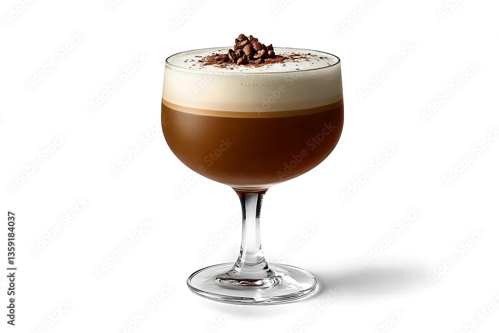 Layered Chocolate Drink in a Glass with Cream Topping and Chocolate Shavings Layered Chocolate Drink in a Glass with Cream Topping and Chocolate Shavings