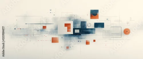 Obraz  z motywem Abstract geometric shapes composition (3)