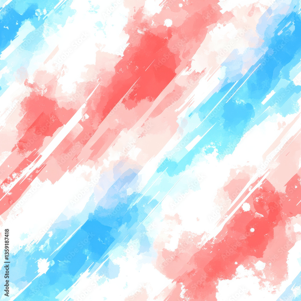 Obraz premium Soft pastel tie dye pattern with watercolor gradients in red, blue, and white tones
