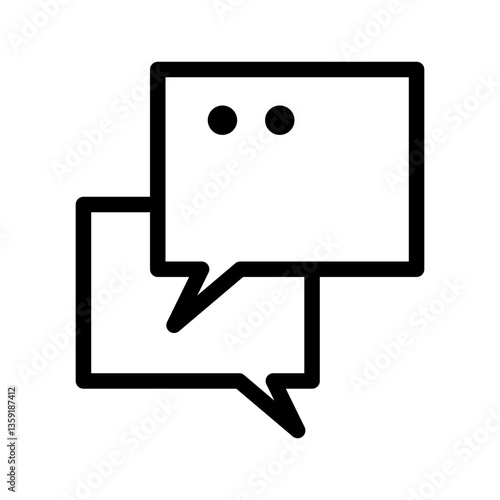 Chat bubbles vector. Conversation icon. Minimal black outline. Communication symbol.
