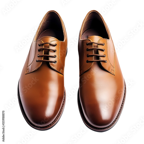 Summer leather classic shoes for men, isolated on a white background