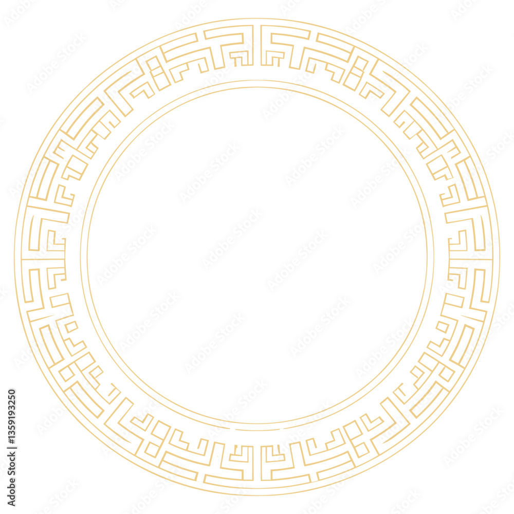 Chinese art circular pattern border vector Chinese art circular pattern border vector