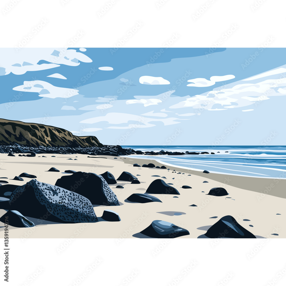 Beach landscape beach sky vector