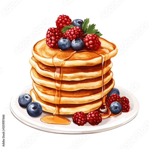 Background white illustration Pancake pancakes vector