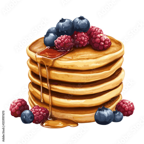 Background white illustration Pancake pancakes vector