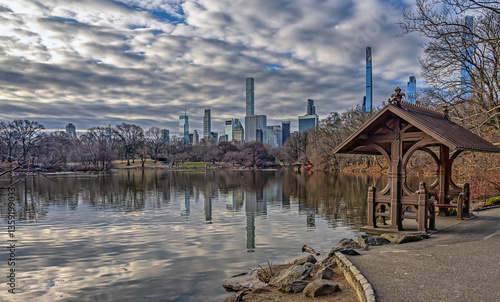 Obraz na płótnie Central Park, New York City at the lake w salonie