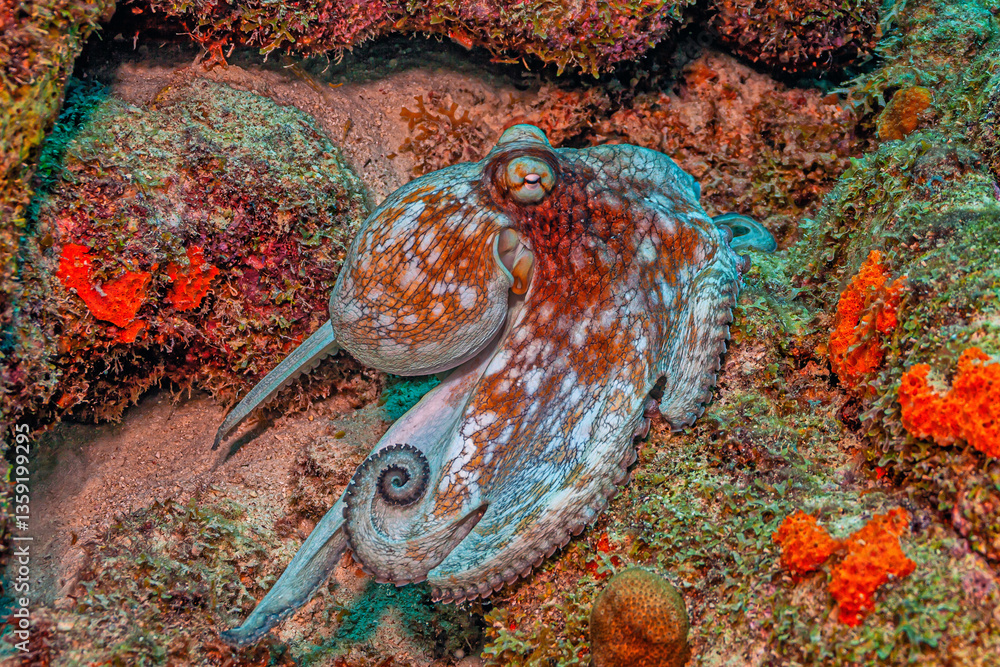 Caribbean reef octopus ,Octopus briareus