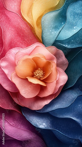 Vibrant flower in swirling colors