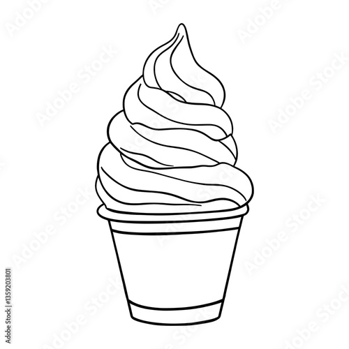 Ice cream soft serve dessert simple white vector