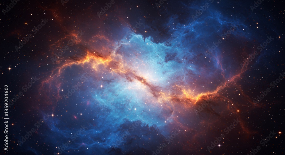 Naklejka premium A Stunning Nebula Showcases Colors and Celestial Structures Elegantly