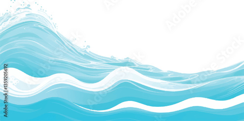 Tranquil Abstract Watercolor Ocean Wave Texture with Soft Shades of Blue and Green, Ideal for Use as a Background in Ocean-Themed or Serene Graphic Designs.
