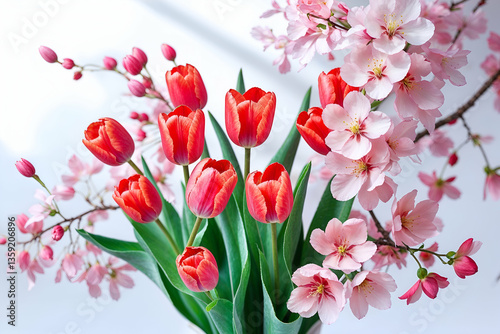 Wallpaper Mural Beautiful pink cherry blossoms bloom on a spring tree branch, a floral beauty of nature Torontodigital.ca