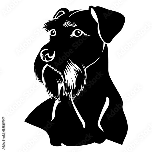 Collection portrait Airedale Terrier dog animal pet illustration vector
