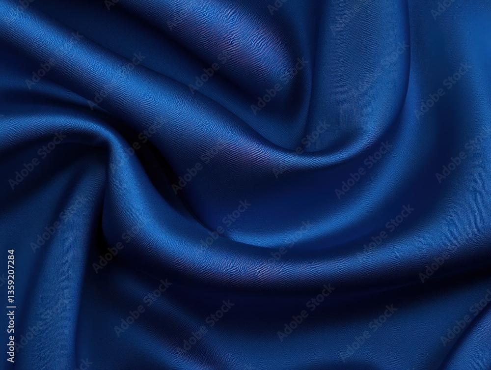 Fototapeta premium Blue draped satin fabric texture