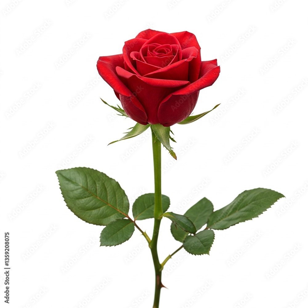Naklejka premium single red rose