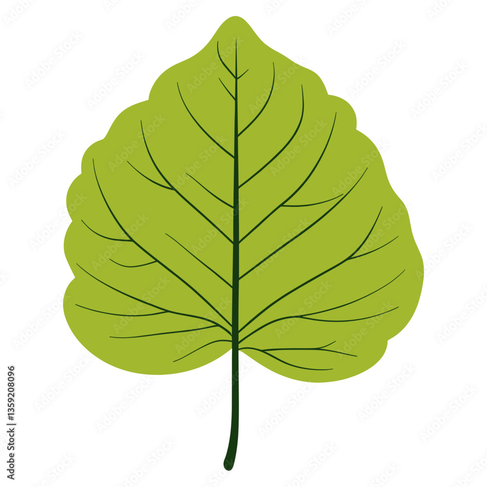 Green aspen leaf illustration eco-friendly botanical vector