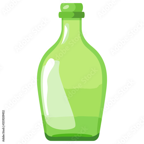 Bottle illustration transparent style vector