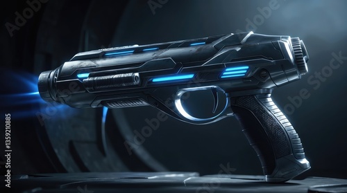 Futuristic Sci-Fi Hand Cannon Weapon - High-Resolution Stock Photo