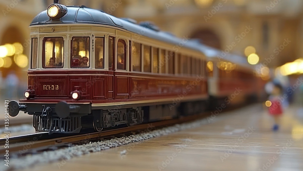 Obraz premium Detailed model train on tracks