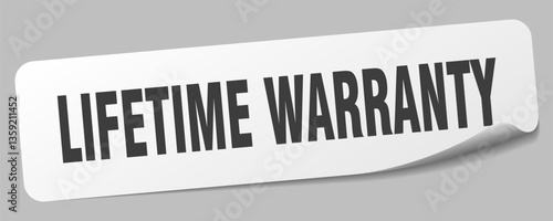 lifetime warranty sticker. lifetime warranty label